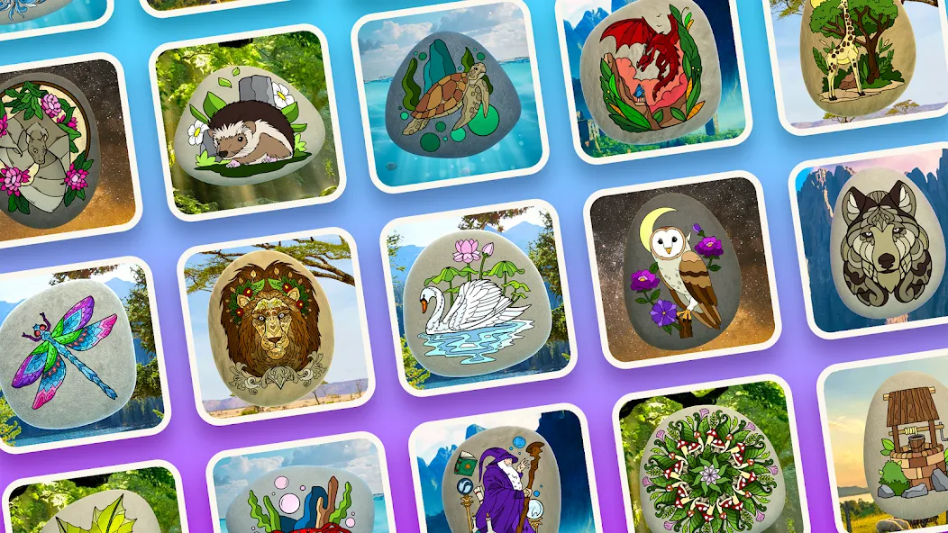 Rock Art - 3D Color by Number (Рок Арт) [МОД: Много монет, Открытые уровни и Мега MOD] Screenshot 1