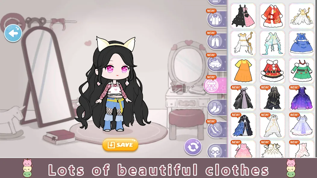 YOYO Doll Anime Dress Up Game (ЙОЙО) [МОД: Деньги, Монеты и Меню MOD] Screenshot 2