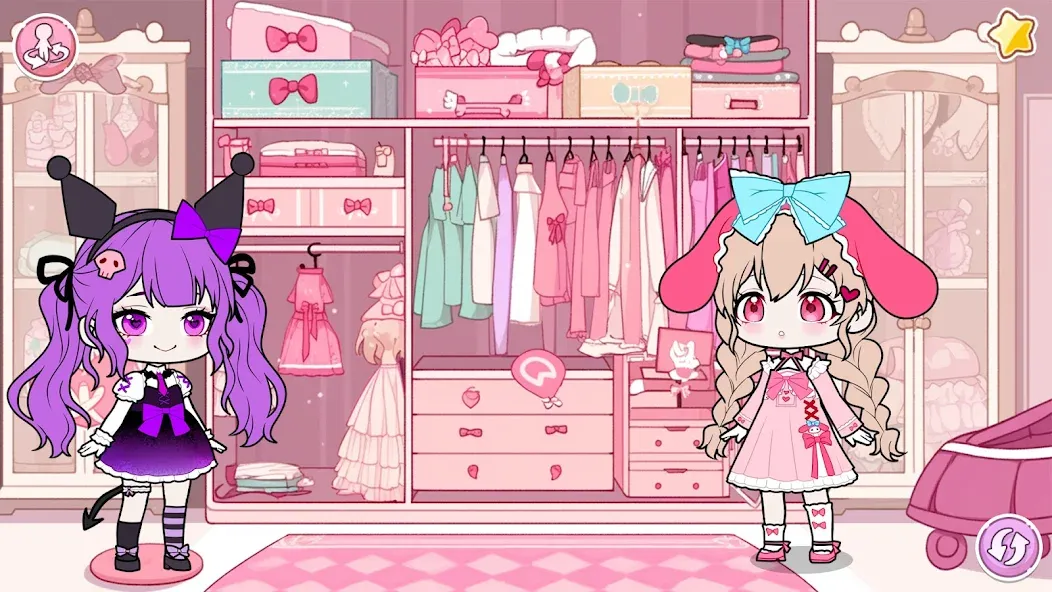 YOYO Doll School life Dress up (ЙОЙО Лайф ворлд) [МОД: Много монет, Открытые уровни и Мега MOD] Screenshot 1
