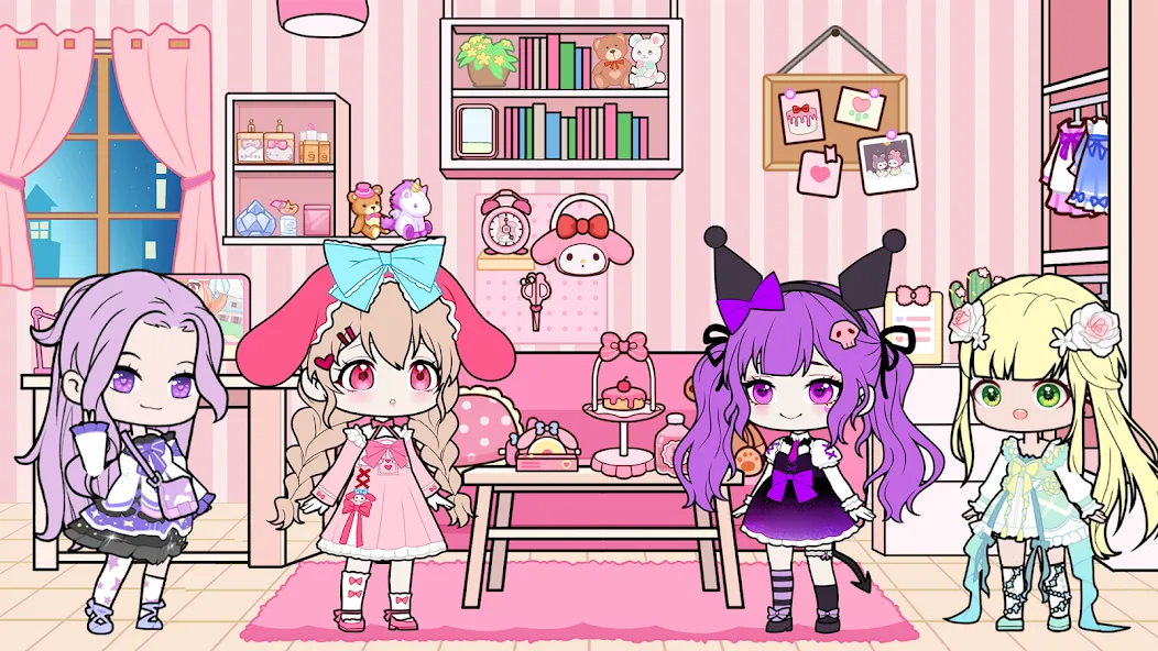 YOYO Doll School life Dress up (ЙОЙО Лайф ворлд) [МОД: Много монет, Открытые уровни и Мега MOD] Screenshot 2