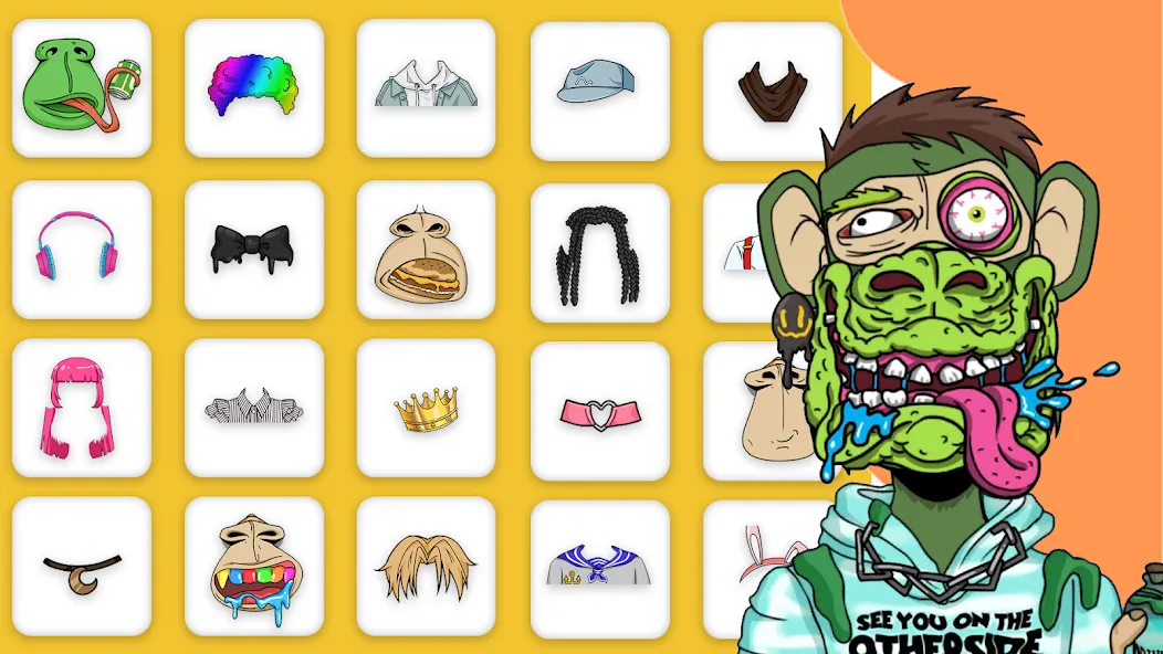 Bored Ape Creator - NFT Art (Боред Эйп Криэйтор) [МОД: Много монет, Открытые уровни и Мега MOD] Screenshot 1
