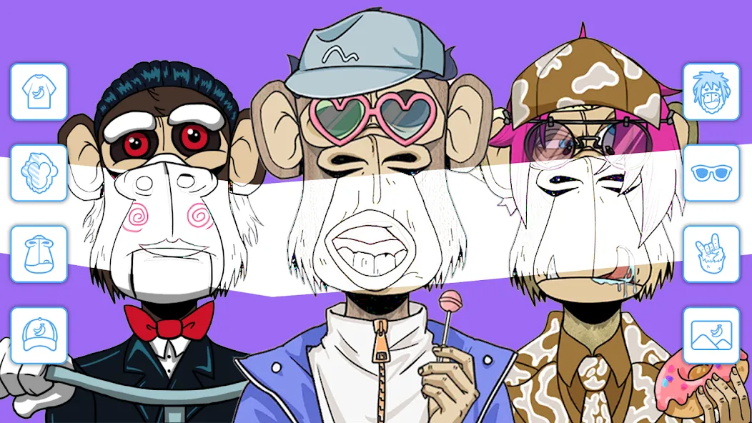 Bored Ape Creator - NFT Art (Боред Эйп Криэйтор) [МОД: Много монет, Открытые уровни и Мега MOD] Screenshot 3