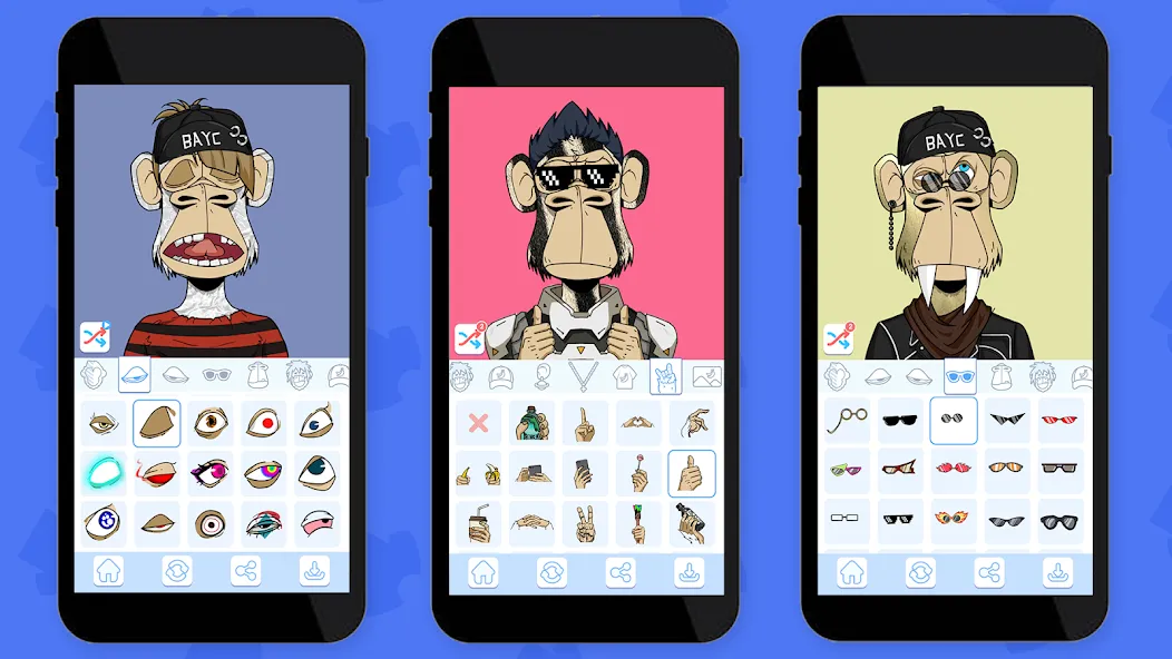 Bored Ape Creator - NFT Art (Боред Эйп Криэйтор) [МОД: Много монет, Открытые уровни и Мега MOD] Screenshot 5