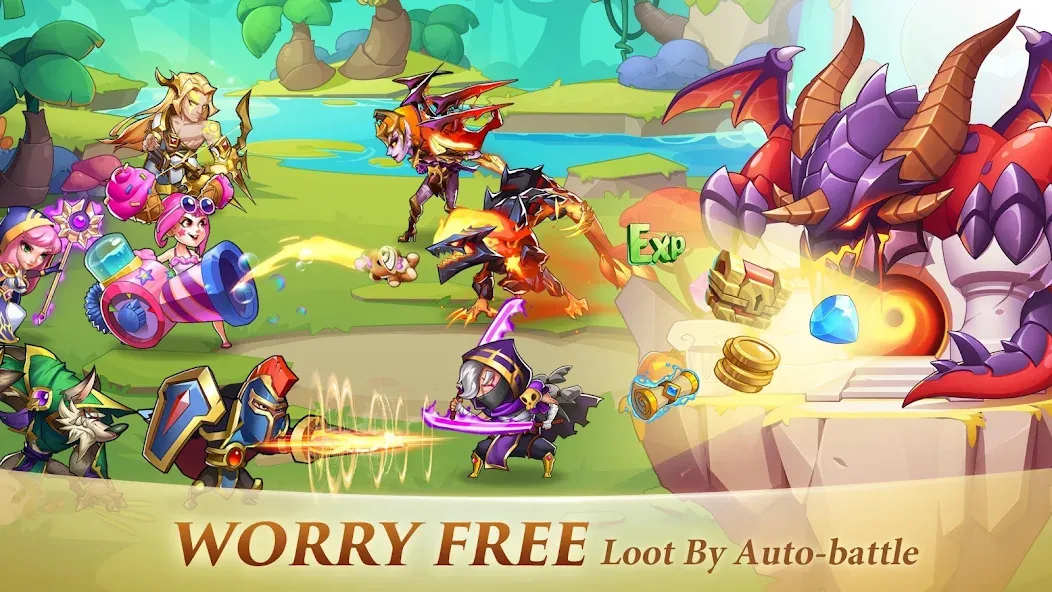 Idle Heroes (Айдел Хироес) [МОД: Меню, Бесконечные монеты и Открытые уровни] Screenshot 3