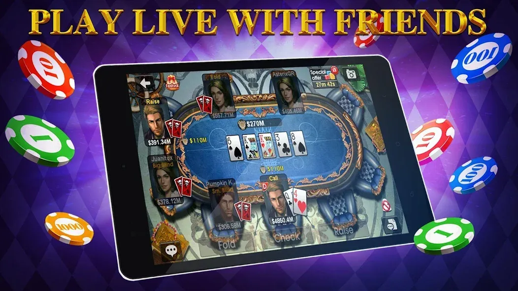 DH Texas Poker - Texas Hold'em (ДХ Техас Покер) [МОД: Бесконечные деньги, Монеты и Мега MOD] Screenshot 4