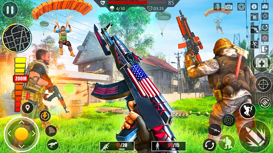 Elite Commando Shooting Games (Элитные игры стрельбы командос) [МОД: Меню, Бесконечные монеты и Открытые уровни] Screenshot 2