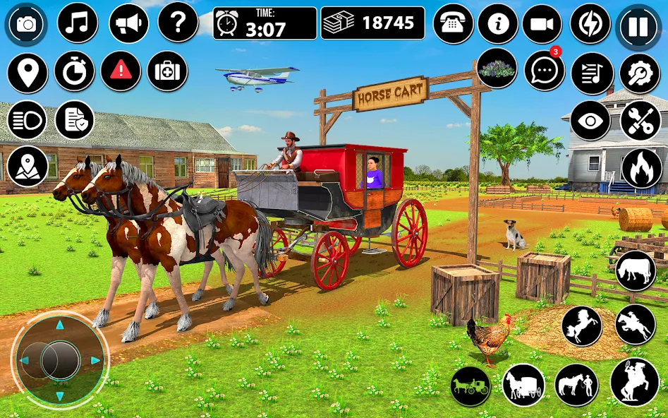 Horse Cart Taxi Transport Game [МОД: Много денег, Монет и Все открыто] Screenshot 4