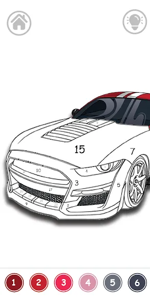 Cars Color By Number (Цветные машины по номерам) [МОД: Бесконечные деньги, Монеты и Мега MOD] Screenshot 1
