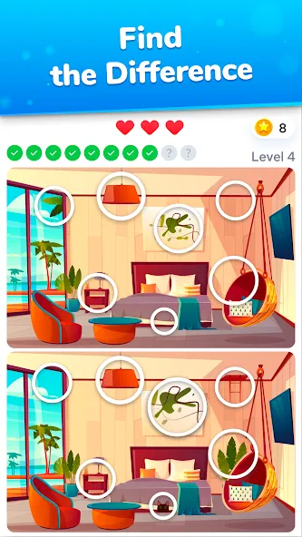Differences - find & spot them [МОД: Меню, Бесконечные монеты и Открытые уровни] Screenshot 1