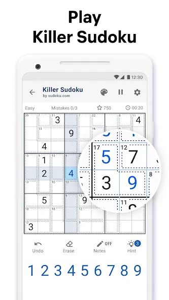 Killer Sudoku by Sudoku.com (Киллер Судоку) [МОД: Много денег, Монет и Все открыто] Screenshot 1