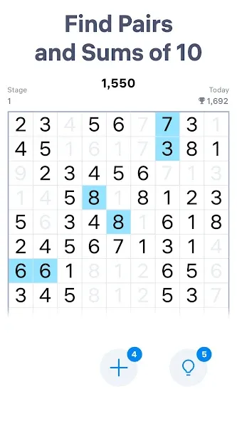 Number Match - Number Games [МОД: Меню, Бесконечные монеты и Открытые уровни] Screenshot 1