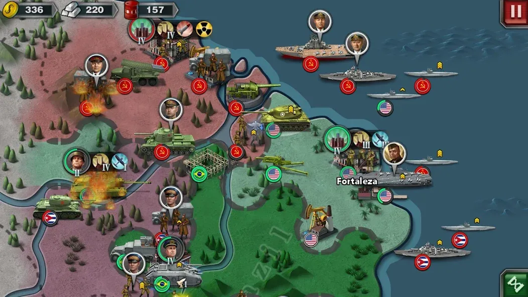 World Conqueror 3-WW2 Strategy (Ворлд Конкерор 3) [МОД: Много денег, Монет и Все открыто] Screenshot 1