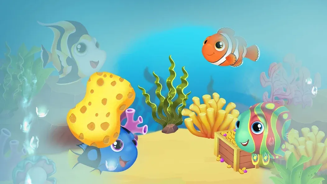Baby Aquarium - Fish game [МОД: Много монет, Открытые уровни и Мега MOD] Screenshot 2