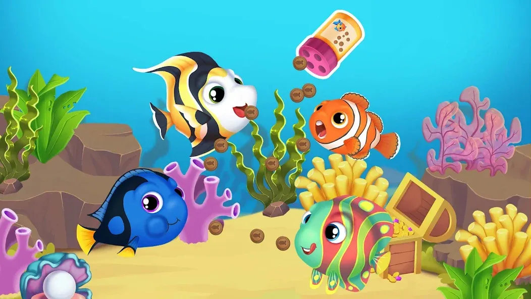 Baby Aquarium - Fish game [МОД: Много монет, Открытые уровни и Мега MOD] Screenshot 5