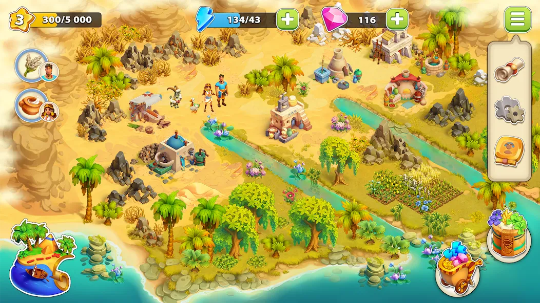 Nile Valley: Farm Adventure (Ниловская долина) [МОД: Деньги, Монеты и Меню MOD] Screenshot 1