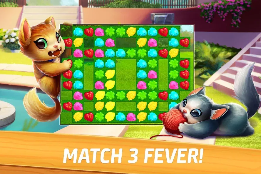 Meow Match (Мяу Матч) [МОД: Все открыто, Дополнительные деньги и Меню MOD] Screenshot 4