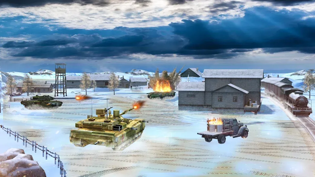 Tank Battle Army Games 2023 [МОД: Много денег, Монет и Все открыто] Screenshot 1