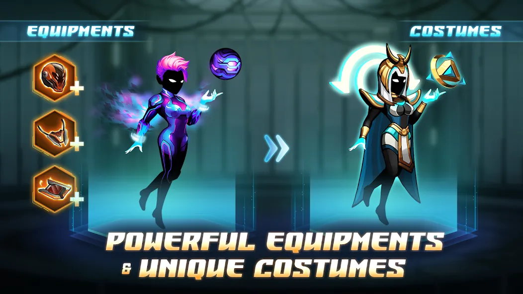 Cyber War: Offline Fantasy RPG (Сайбер Воины) [МОД: Много денег, Монет и Все открыто] Screenshot 2