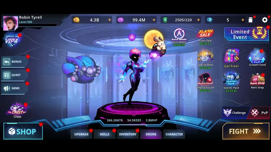 Cyber War: Offline Fantasy RPG (Сайбер Воины) [МОД: Много денег, Монет и Все открыто] Screenshot 5