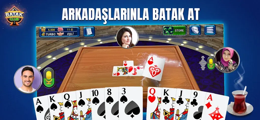 Batak Club - Play Spades (Батак Клуб) [МОД: Много монет, Открытые уровни и Мега MOD] Screenshot 1