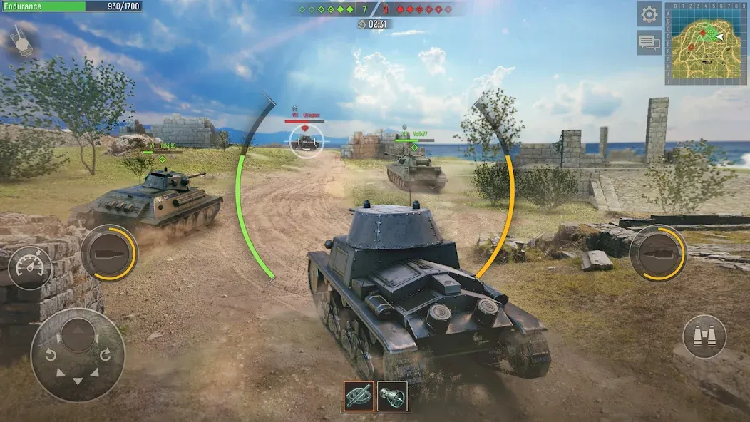 Battle Tanks: Tank Games WW2 (Бэтл Тэнкс) [МОД: Деньги, Монеты и Меню MOD] Screenshot 2
