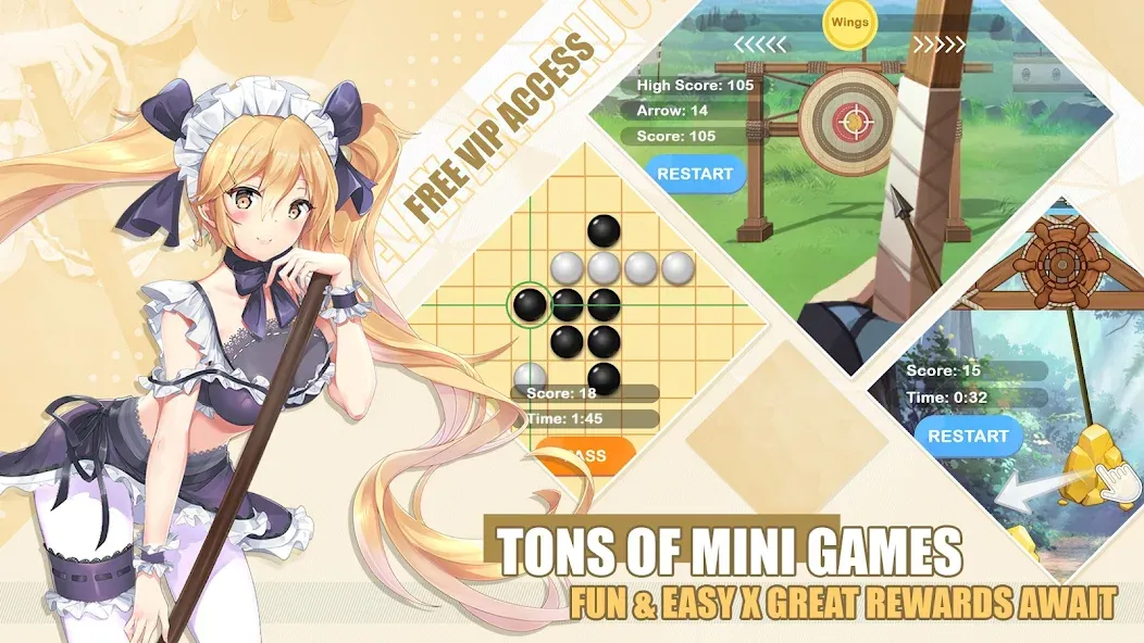 Lost in Paradise:Waifu Connect (Лост ин Парадайз) [МОД: Меню, Бесконечные монеты и Открытые уровни] Screenshot 5