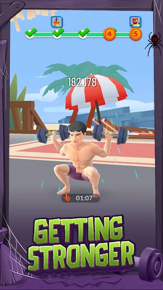 Idle Gym Life: Strong Man (Айдл Джим Лайф) [МОД: Меню, Бесконечные монеты и Открытые уровни] Screenshot 2