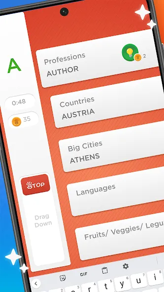 Stop - Categories Word Game [МОД: Много монет, Открытые уровни и Мега MOD] Screenshot 1