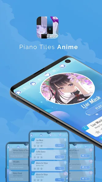 Piano Anime Tiles Music (Пиано Аниме Плитки Музыка) [МОД: Меню, Бесконечные монеты и Открытые уровни] Screenshot 1