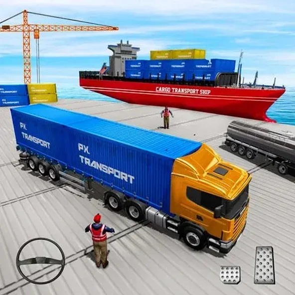 Cargo Transport Truck Driving (Грузовик перевозки грузов) [МОД: Меню, Бесконечные монеты и Открытые уровни] Screenshot 1