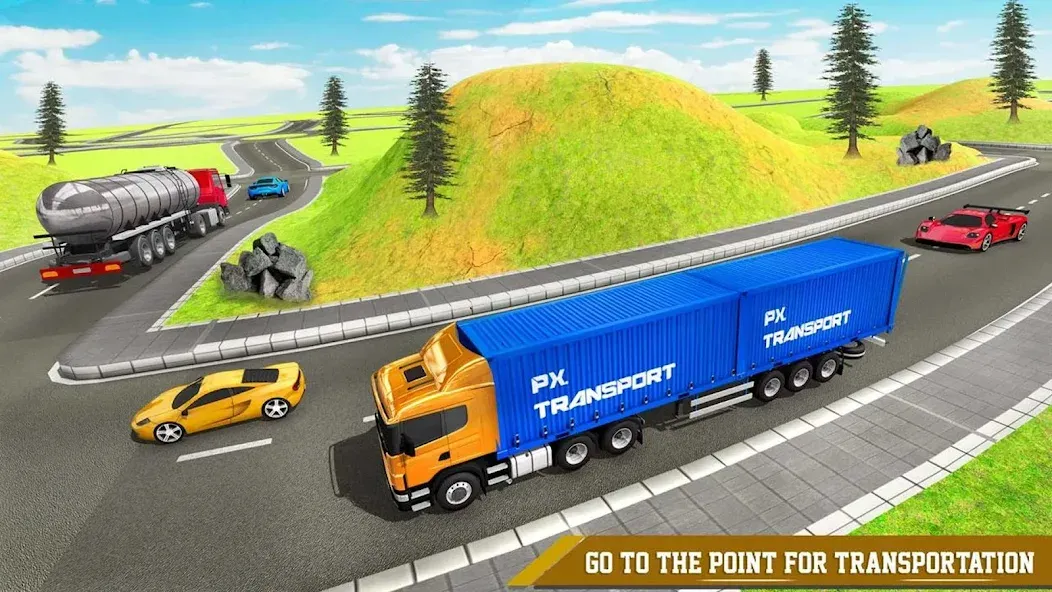 Cargo Transport Truck Driving (Грузовик перевозки грузов) [МОД: Меню, Бесконечные монеты и Открытые уровни] Screenshot 2