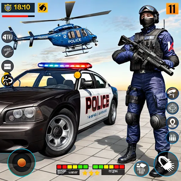 US Police Shooting Crime City [МОД: Меню, Бесконечные монеты и Открытые уровни] Screenshot 1