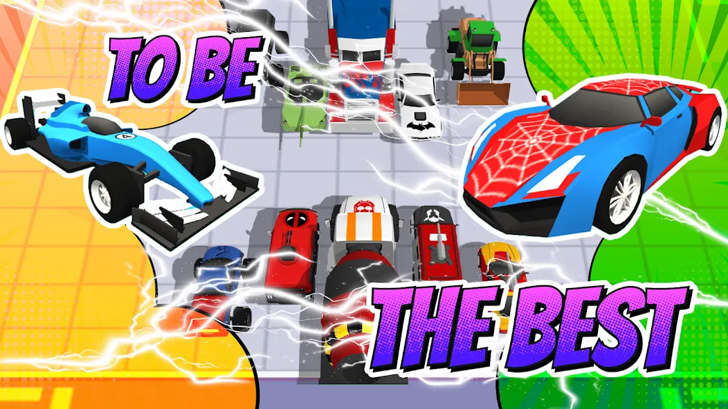 Superhero Car Merge Battle [МОД: Деньги, Монеты и Меню MOD] Screenshot 1