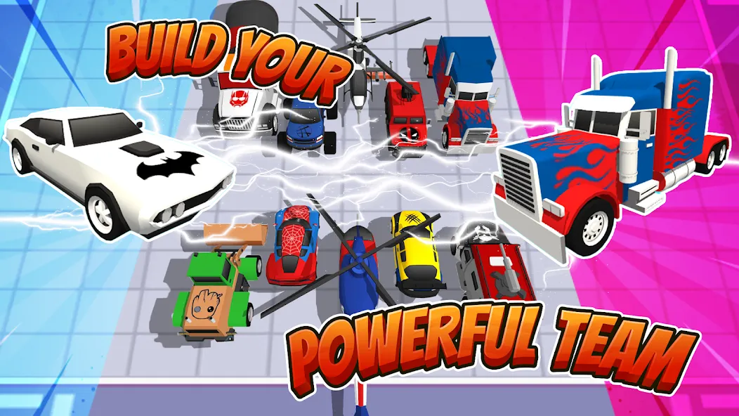 Superhero Car Merge Battle [МОД: Деньги, Монеты и Меню MOD] Screenshot 3