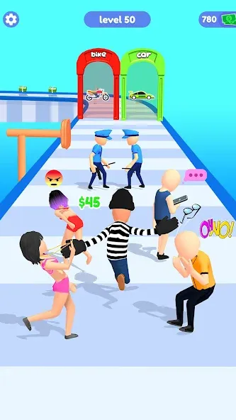 Thief Run Race 3D: Fun Race [МОД: Много монет, Открытые уровни и Мега MOD] Screenshot 2