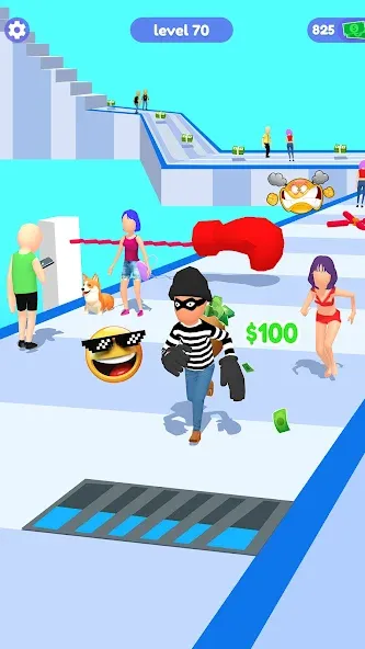 Thief Run Race 3D: Fun Race [МОД: Много монет, Открытые уровни и Мега MOD] Screenshot 3