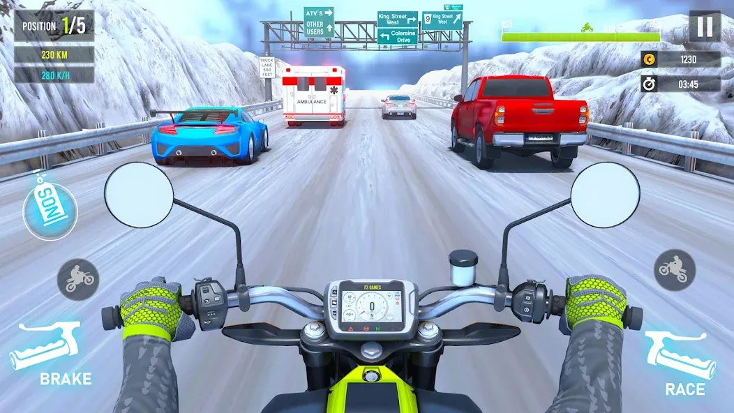 Moto Traffic Bike Race Game 3d (Мото Трафик Байк Рейс Гейм 3д) [МОД: Деньги, Монеты и Меню MOD] Screenshot 3