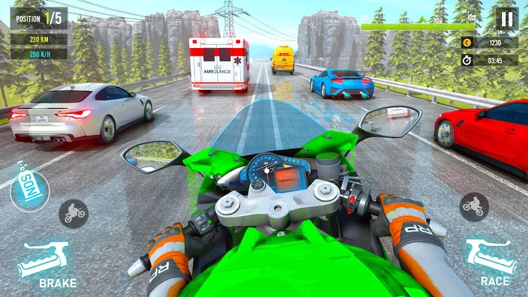 Moto Traffic Bike Race Game 3d (Мото Трафик Байк Рейс Гейм 3д) [МОД: Деньги, Монеты и Меню MOD] Screenshot 5