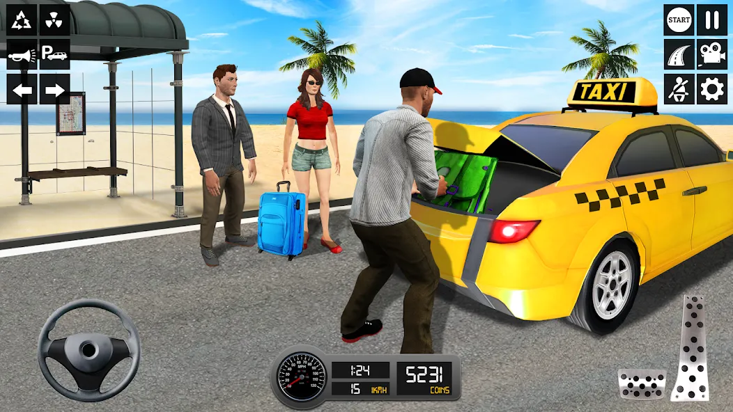 Taxi Simulator 3d Taxi Sim [МОД: Все открыто, Дополнительные деньги и Меню MOD] Screenshot 1
