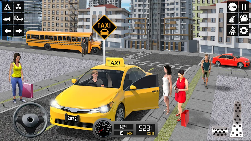 Taxi Simulator 3d Taxi Sim [МОД: Все открыто, Дополнительные деньги и Меню MOD] Screenshot 4