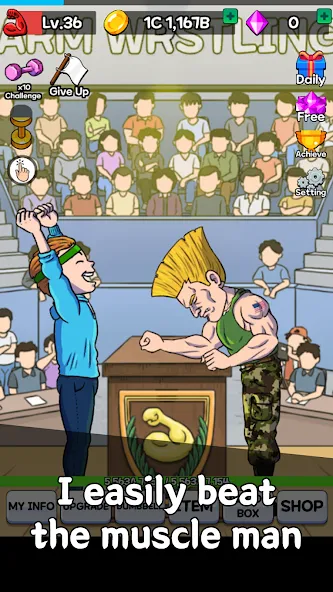 Arm Wrestling Clicker (Армреслинг Кликер) [МОД: Все открыто, Дополнительные деньги и Меню MOD] Screenshot 5