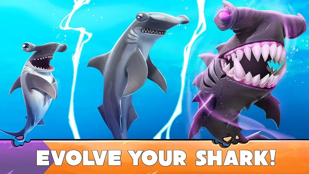 Hungry Shark Evolution (Хангри Шарк Эволюшн) [МОД: Меню, Бесконечные монеты и Открытые уровни] Screenshot 4