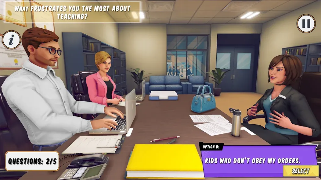High School Teacher Simulator [МОД: Все открыто, Дополнительные деньги и Меню MOD] Screenshot 1