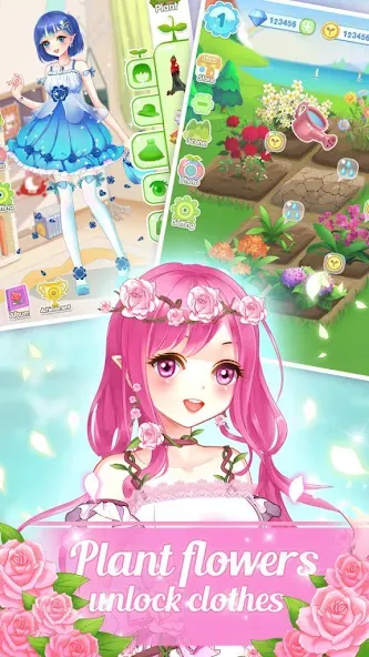 Dream Flower Dressup [МОД: Меню, Бесконечные монеты и Открытые уровни] Screenshot 3
