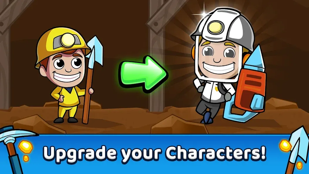 Idle Miner Tycoon: Gold Games [МОД: Меню, Бесконечные монеты и Открытые уровни] Screenshot 2