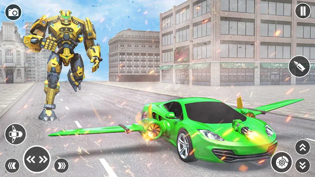 Flying Car Robot Shooting Game [МОД: Все открыто, Дополнительные деньги и Меню MOD] Screenshot 4