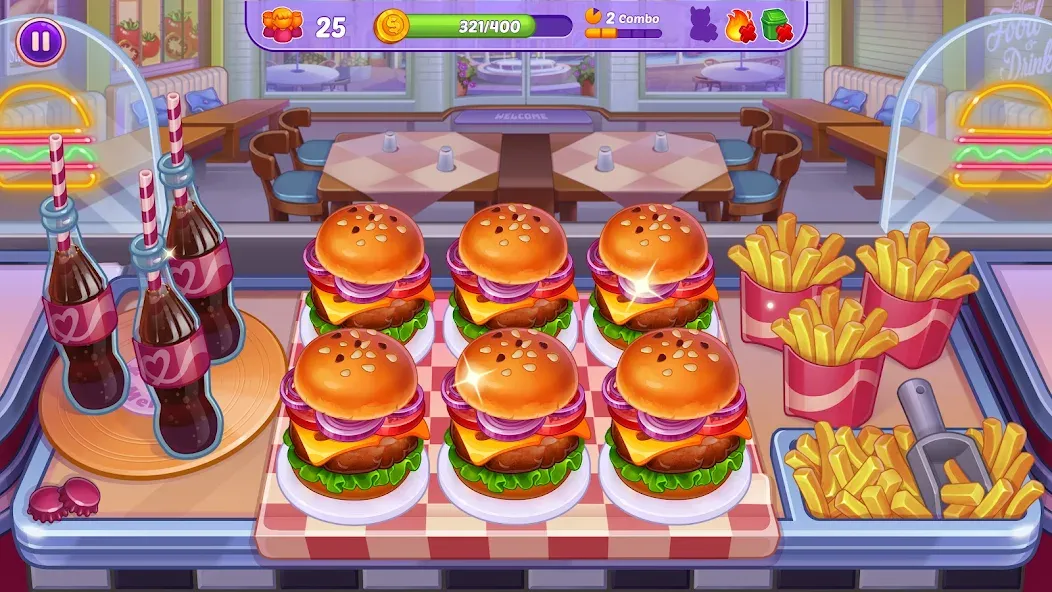 Cooking Crush - Cooking Game (Кукинг Краш) [МОД: Меню, Бесконечные монеты и Открытые уровни] Screenshot 1