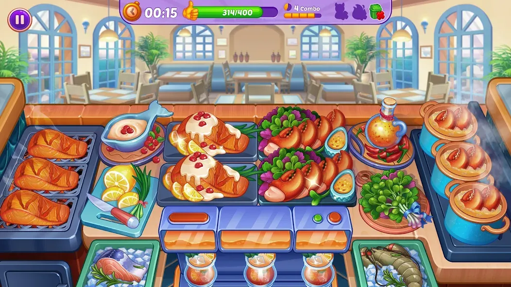 Cooking Crush - Cooking Game (Кукинг Краш) [МОД: Меню, Бесконечные монеты и Открытые уровни] Screenshot 2