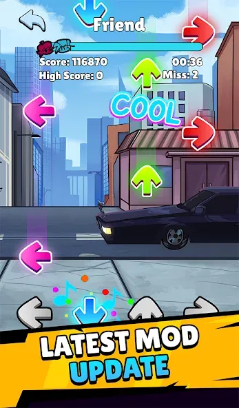 Music Rap Time Battle (Фанкин Музыка) [МОД: Меню, Бесконечные монеты и Открытые уровни] Screenshot 1