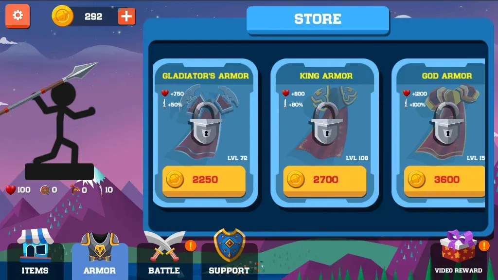 Spear war with Stickman (Спир вар) [МОД: Много монет, Открытые уровни и Мега MOD] Screenshot 3